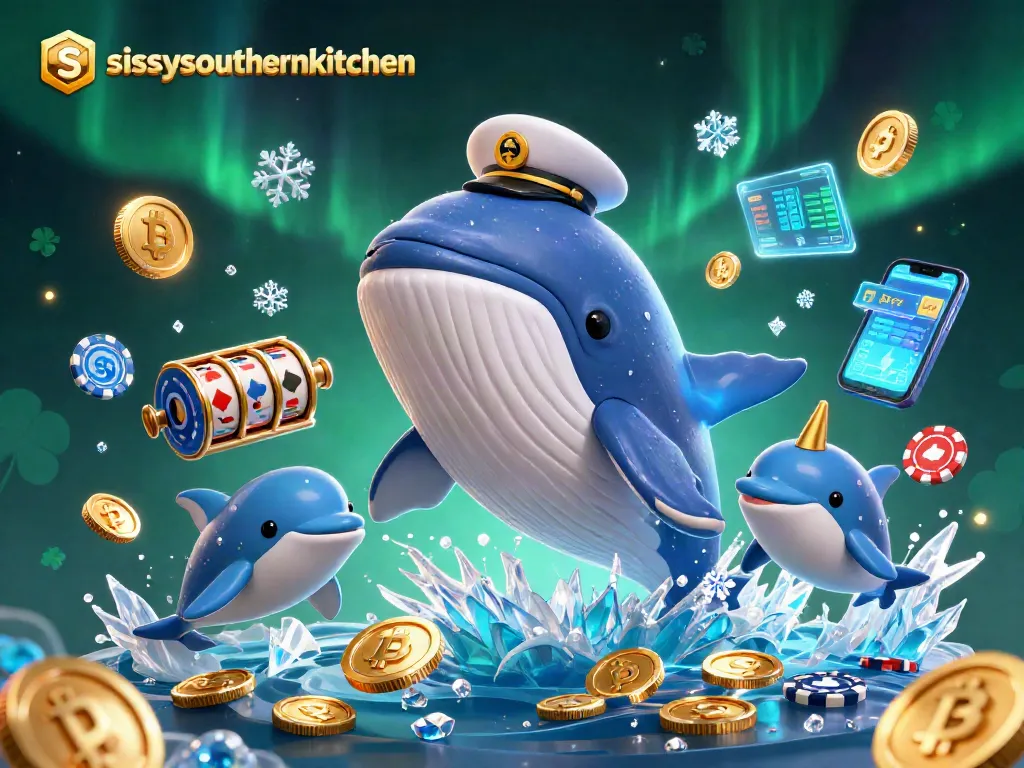 Excite your gameplay with sissyssouthernkitchen featuring a whimsical scene of whales and poker chips.